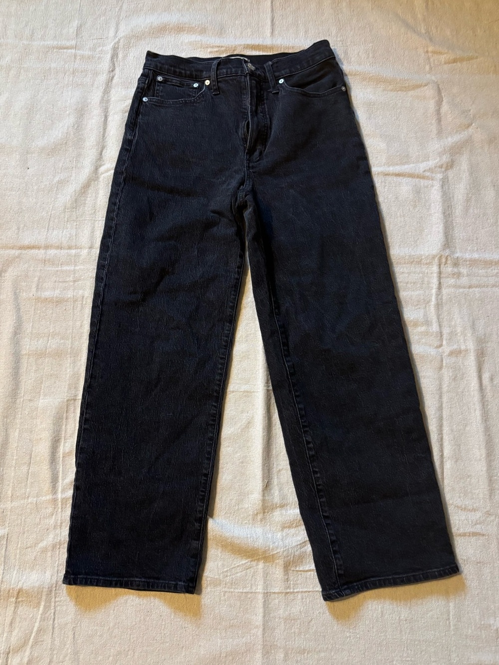 Madewell The Perfect Vintage Wide-Leg Jeans in Faded Black - Size 29